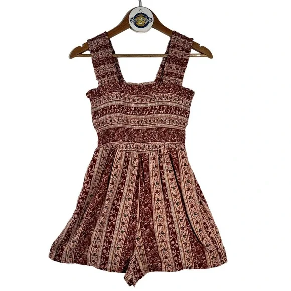 American Eagle Paisley Rust Romper - Picture 1 of 4